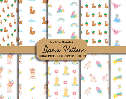 Llama Pattern, Llama Digital Paper