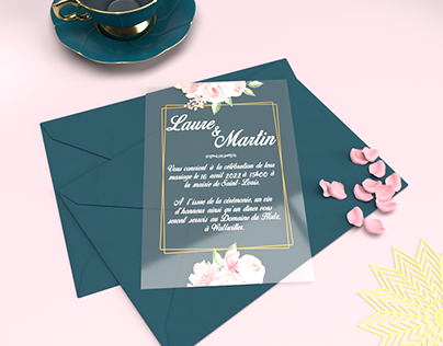 Plexiglas wedding invitation