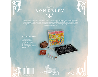 Packaging de "Adiós a Ron Kelev" juego de tablero