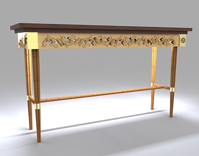Carved Bamboo Console Table