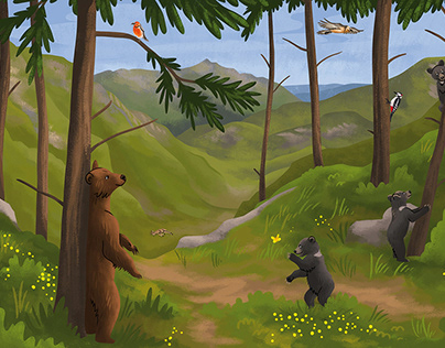 Drawing bears for a kids magazine 1