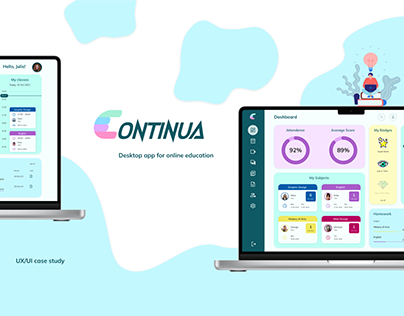 Continua - online education desktop app concept