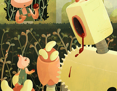 Project thumbnail - Garlic boy and Robot illustration