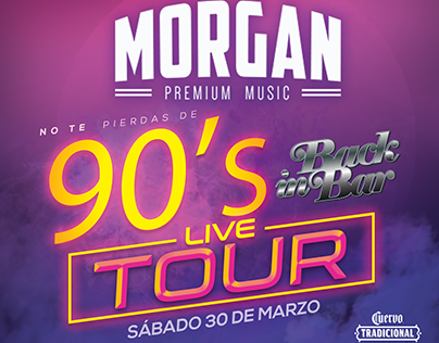 FLYER "MORGAN 90'S TOUR" PARA BACK IN BAR