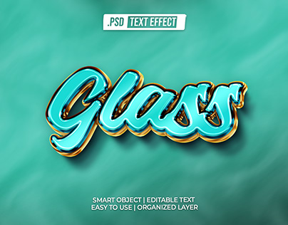 3D tosca Glass text effect