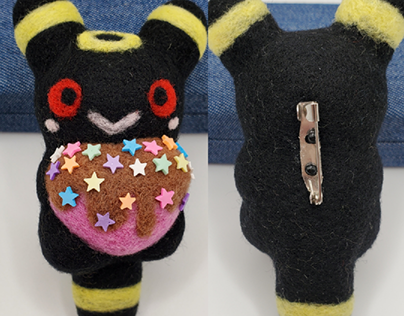 Umbreon melty love heart plush pin with sprinkles