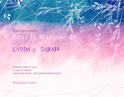 Carte d'invitation mariage (imaginaire)