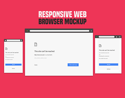 Responsive web browser PSD Mockup | Free Download