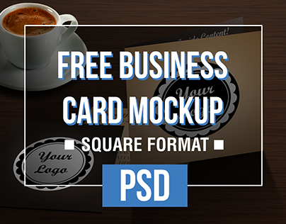 Square Business Cards FREE Mockup