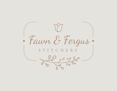 Online store logo for Fawn & Fergus Stitchery
