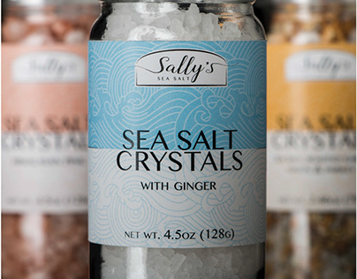 Sally's Sea Salt Logo and Package Design
