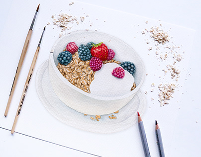 Breakfast - Watercolor food illustration
