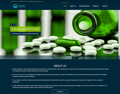 One Pager - Healthcare Website Design