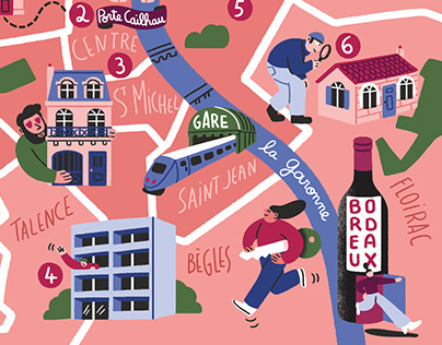 Le Particulier magazine // illustrated map