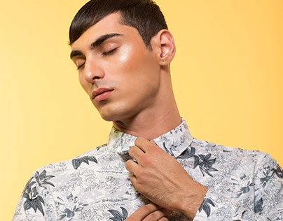 Men's editorial style banner: Bold Blooms