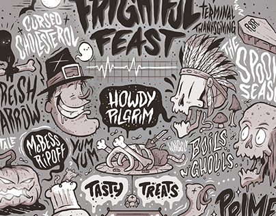 Frightful Feast - Lowbrow poster