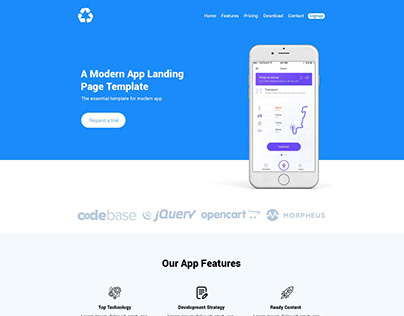 BEPZA - Modern App Landing Page PSD Template