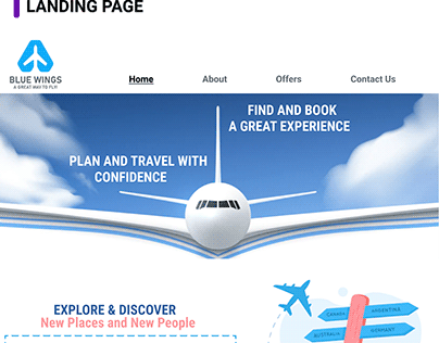 Airline Booking App (BLUE WINGS) & Clickable prototype