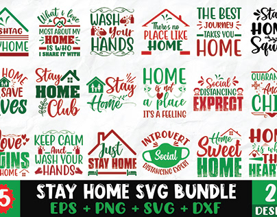 Stay home SVG bundle design