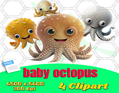 Baby octopus clipart