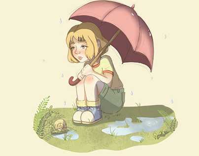Digital Art - Girl and the Umbrella