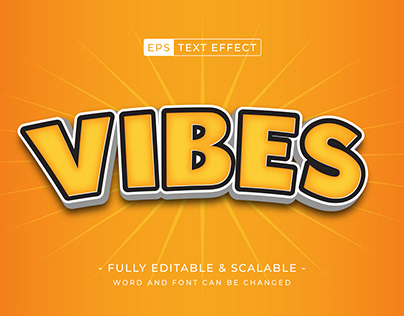 vibes funny text effect with editable text