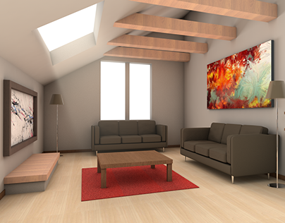 LIVING ROOM - MODELING AND RENDERING