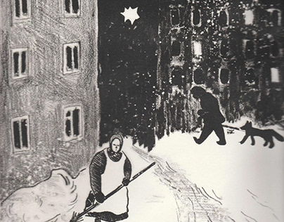 Illustration to the christmas poem by I.A. Brodsky