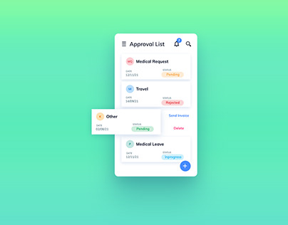 Approval and Meetings App UI Inspired Concept Design