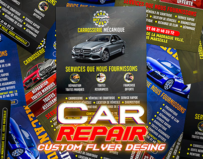 Car repair flyer or Brochure design and Animation