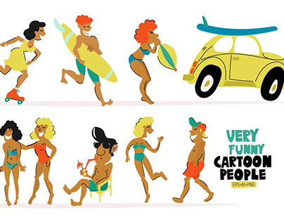 Cartoon People - vector set for super design.