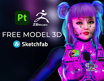 GIRL CARTOON 3D MODEL FREE BY Oscar creativo