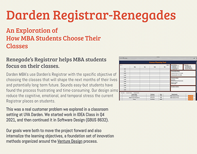 Darden Registrar-Renegades Course Planning Tool