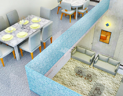 Double Heighted Ceiling Lounge with Dining At 1st Floor