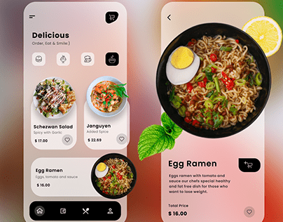 Delicious - Food Ordering App design