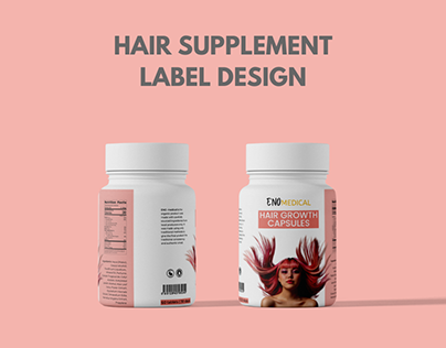 Hair supplement label design