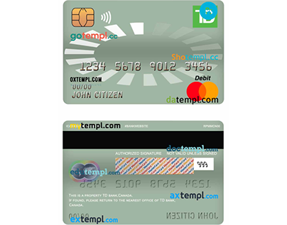 Canada TD bank master debit card