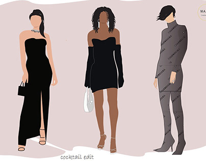 Cocktail edit - fashion illustration #eveningwear