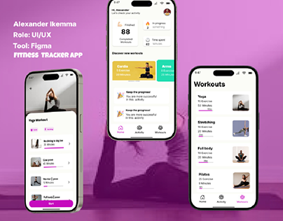 Fitness tracker app UI design