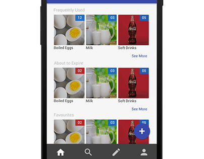 Refrigerator Items/Products Track App Designs