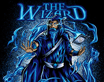 The Wizard and the magic - T-shirt design for sale