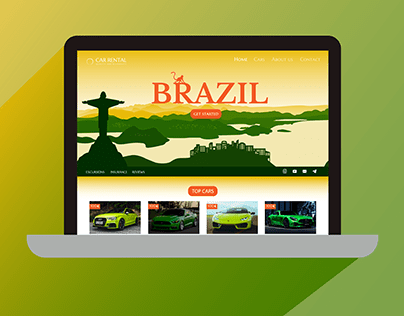 Silhouette background for a car rental website