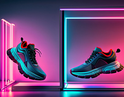 Product display , neon shoes series