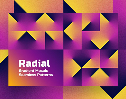 Radial Gradient Geometric Seamless Patterns