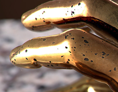Tarnished brass real-time PBR material