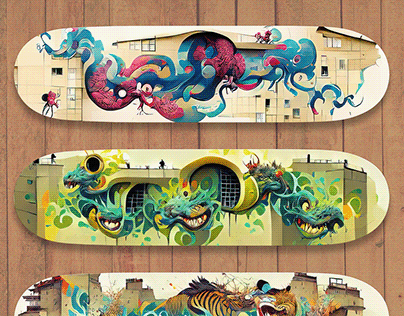 Living Murals - Skateboard designs
