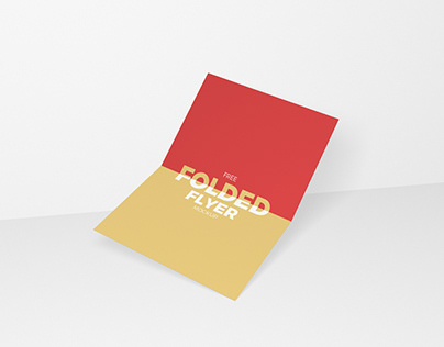 Free Centre Folded Flyer Mockup PSD