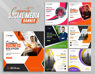 Corporate Social Media Banner, Social media post design