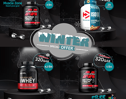 Posters Design "Winter Special Offer Muscle Zone"