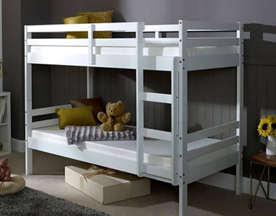 Single Wooden Bunk Bed with Mattresses